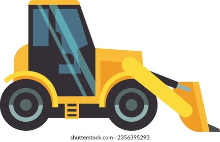 Front loader construction vehicle side view flat icon