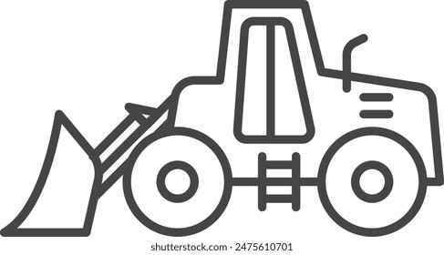 front loader construction vehicles icon in outline style