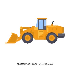 Front loader or excavator. Isolated on a white background