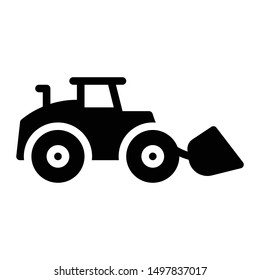 Front loader icon in glyph style