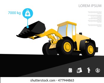 Front loader infographics web icons