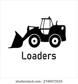 Front Loader Silhouette Icon – Heavy Construction Equipment Logo Design