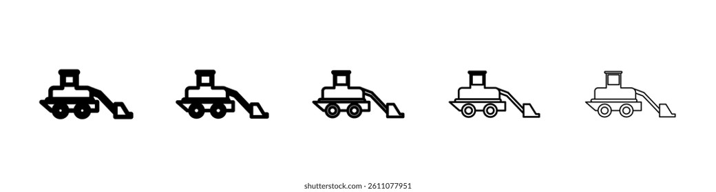 front loader truck icon Symbol mark in Outline style