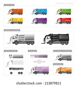 Front loader trucks vector illustration svg