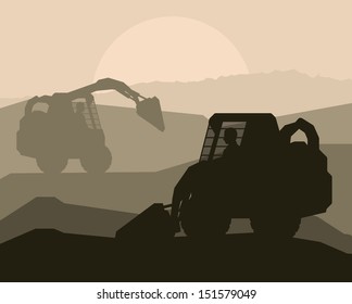 Front loader vector abstract background concept