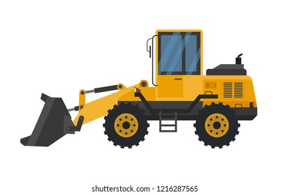 Front loader. Vector illustration without