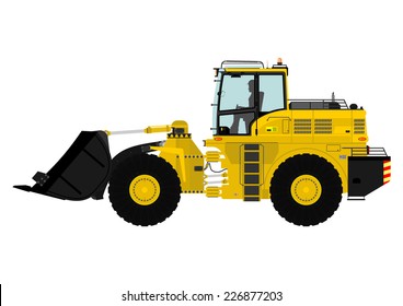 Front loader. Vector illustration without gradients on one layer. 