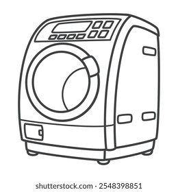 Frontlader-Waschmaschine. Haushaltsgeräte. Vektorgrafik.