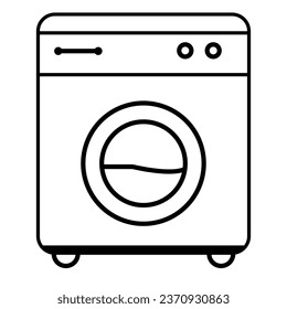 Front loading washing machine outline icon style