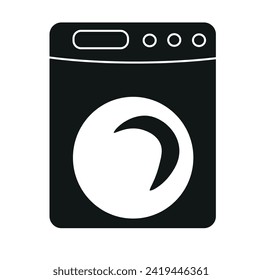 Front loading washing machine vector background isolated white