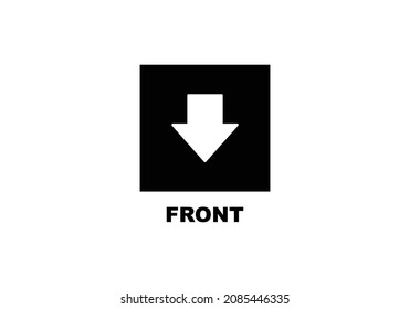 Front mark cardboard simple flat icon vector illustration