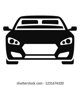 Front modern car icon. Simple illustration of front modern car vector icon for web design isolated on white background