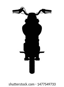 Front of motor cross silhouette vector