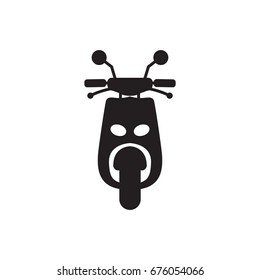 Front of motorcycle icon in trendy flat style isolated on white background. Symbol for your web site design, logo, app, UI. Vector illustration, EPS