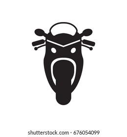 Front of motorcycle icon in trendy flat style isolated on white background. Symbol for your web site design, logo, app, UI. Vector illustration, EPS