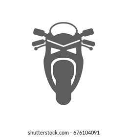 Front of motorcycle icon in trendy flat style isolated on white background. Symbol for your web site design, logo, app, UI. Vector illustration, EPS