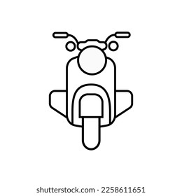 Front of motorcycle line icon. Line icons with flat design elements on white background.