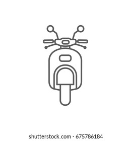 Front of motorcycle line icon. Line icons with flat design elements on white background. Symbol for your web site design, logo, app, UI. Vector illustration, EPS