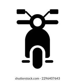 Front motorcycle silhouette icon. Scooter. Vector.