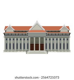 Front museum landmark building vector 