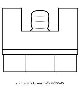 front office desk illustration hand drawn outline vector