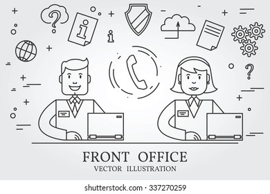 Front Office. Think Line Icon. Vector.