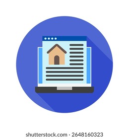 Front Page mini illustration rounded flat color icon, use for journalist, broadcasting, news and media UI, UX kit, app and web development, digital or print.