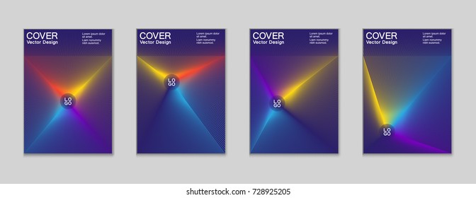 Front page trendy futuristic design for business framework corporate report, company advertising brochure. Cover page geometric vector urban design for frontpage, brochure background with light rays.