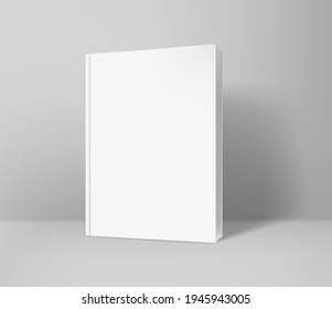 Front of the paper book realistic vector illustration. Template for design. Vector mockup