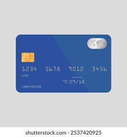 Front of payment card, Credit Card, Bank Card on a white background