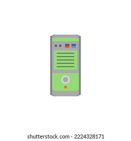 Vorderes PC-Case-Symbol in Farbe einzeln auf weißem Hintergrund 
