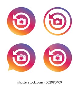 Front photo camera sign icon. Change symbol.