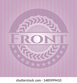 Front pink emblem. Vector Illustration. Detailed.
