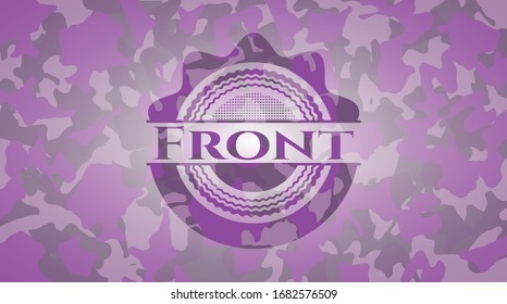 Front pink and purple on camo pattern. Vector Illustration. Detailed.
