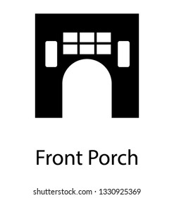 Front porch, glyph vector icon.