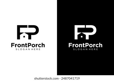 Front Porch Logo Realty and property agency, construction or building industry vector icon.