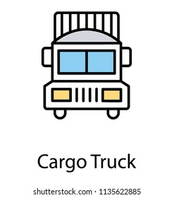 
Front pose of a moving big truck, conceptualising cargo truck 
