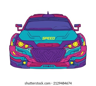 Front Racing Car Vector Eps 10