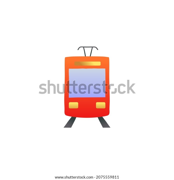 Front rail train icon, tram,\
tramway travel symbol icon in gradient color, isolated on white\
