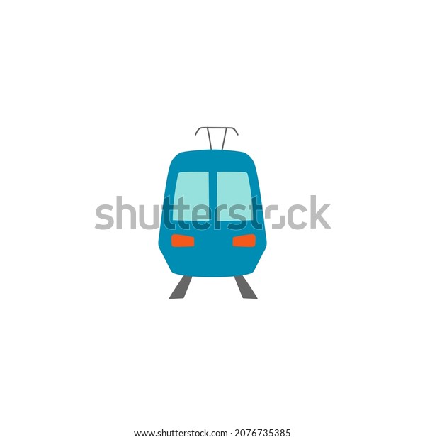 Front rail train\
icon, train, tram, tramway travel symbol icon  in color icon,\
isolated on white background\
