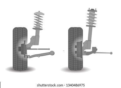 front and rear car suspension