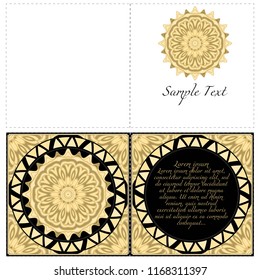 The front and rear side. mandala design elements. Invite templates . Wedding invitation, thank you card, save card, baby shower. Vector illustration.
