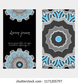 The front and rear side. mandala design elements. Wedding invitation, thank you card, save card, baby shower. Vector illustration