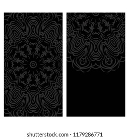 The front and rear side. mandala design elements. Wedding invitation, thank you card, save card, baby shower. Vector illustration.
