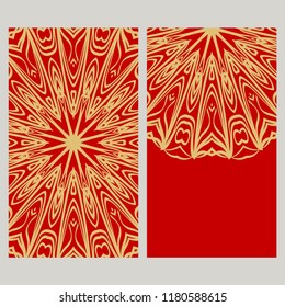 The front and rear side. mandala design elements. Wedding invitation, thank you card, save card, baby shower. Vector illustration.