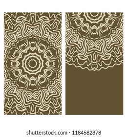 The front and rear side. mandala design elements. Wedding invitation, thank you card, save card, baby shower. Vector illustration.