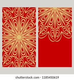 The front and rear side. mandala design elements. Wedding invitation, thank you card, save card, baby shower. Vector illustration.