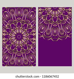 The front and rear side. mandala design elements. Wedding invitation, thank you card, save card, baby shower. Vector illustration.