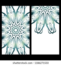 The front and rear side. mandala design elements. Wedding invitation, thank you card, save card, baby shower. Vector illustration.
