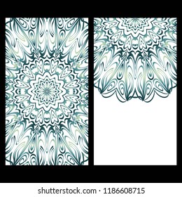 The front and rear side. mandala design elements. Wedding invitation, thank you card, save card, baby shower. Vector illustration.
